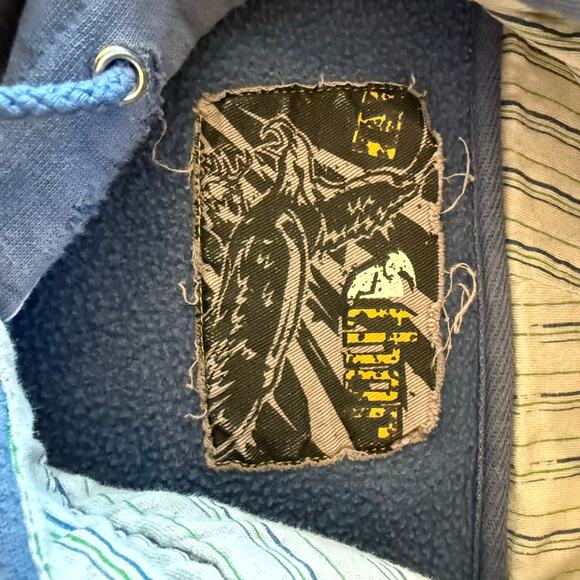 Vintage Thor Y2K Skater Hoodie – Striped Hood – Size L – Heavyweight - Picture 3 of 6